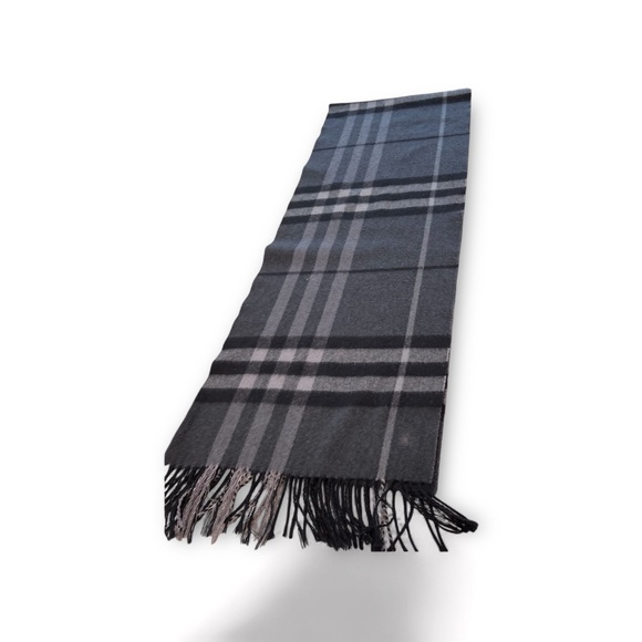 BURBERRY Cashmere Smoked Check Pattern Scarf 70" x 12" - Picture 1 of 5